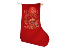 Christmas jute stocking red 1 piece
