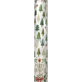 Zöwie Gift wrapping paper 70 x 500 cm Christmas white - green trees