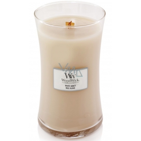 WoodWick White Honey 609.5 g large glass candle with wooden wick and lid