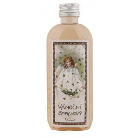 Bohemia Gifts Angel with four-leaf clover Grape oil, herbal extract and the scent of apples and cinnamon Christmas shower oil gel 100 ml