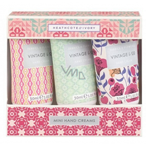 Heathcote & Ivory Vintage & Flowers nourishing cream for hands and nails 3 x 30 ml, cosmetic set