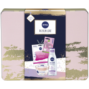 Nivea Blossom Care micellar water 200 ml + body souffle 200 ml + face mask 1 piece + Labello Soft Rosé lip balm 4.8 g + tin box, cosmetic set