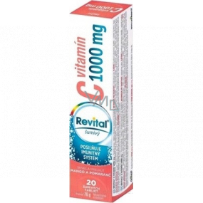 Revital Vitamin C Mango and Orange dietary supplement for normal immune system function 1000 mg 20 effervescent tablets
