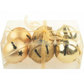 Jingle bells gold 5 cm 6 pieces in a box