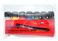 Art e Miss Barva vodou ředitelná na textil metalická 7 x 12 g