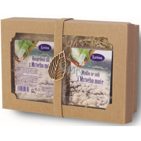 Karima Dead Sea toilet soap with Dead Sea salt 100 g + Dead Sea bath salt white 200 g, cosmetic set