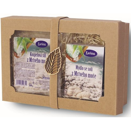 Karima Dead Sea toilet soap with Dead Sea salt 100 g + Dead Sea bath salt white 200 g, cosmetic set