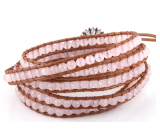 Rosie's bracelet natural stone wrap 5 strands hand knitted bead 4 mm / approx. 90 cm + 10 cm, love stone