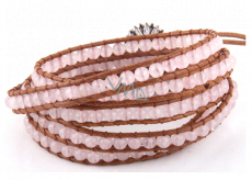 Rosie's bracelet natural stone wrap 5 strands hand knitted bead 4 mm / approx. 90 cm + 10 cm, love stone