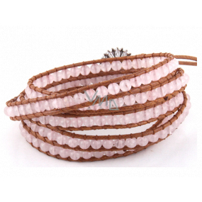 Rosie's bracelet natural stone wrap 5 strands hand knitted bead 4 mm / approx. 90 cm + 10 cm, love stone