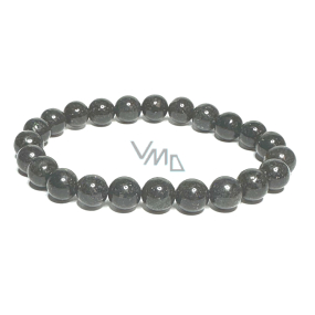Opal black bracelet elastic natural stone, ball 8 mm / 16-17 cm, AAA quality, lucky stone