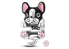 Charm Sterling silver 925 Boxer puppy, bead on animal bracelet