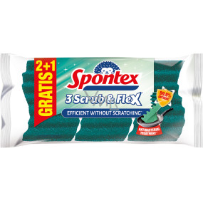 Spontex Scrub & Flex Extra Flexible Dish Sponge 3 pieces