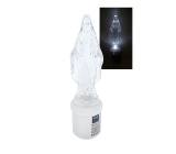 Candle LED luminous Virgin Mary - white flickering flame 21 cm