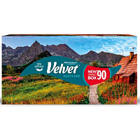 Velvet Nature 3-ply paper tissues, box of 90 pcs