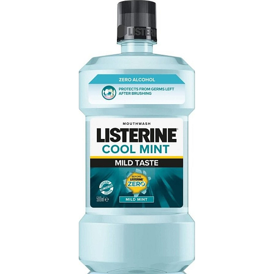 Listerine Cool Mint Mild Mouthwash with essential oils without alcohol 500 ml