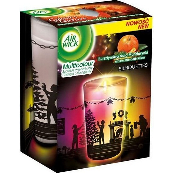 Air Wick Changes Color Gently Amber Mandarin Glow scented candle in glass 152 g