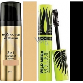 Max Factor Ageless Elixir makeup 2in1 75 Golden 30 ml + Wild Mega Volume mascara black 11 ml