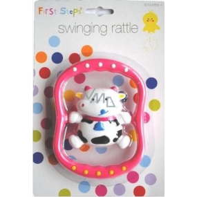 First Steps Fun Rattle Rattle Assorted Colors Cow Cow 1 piece