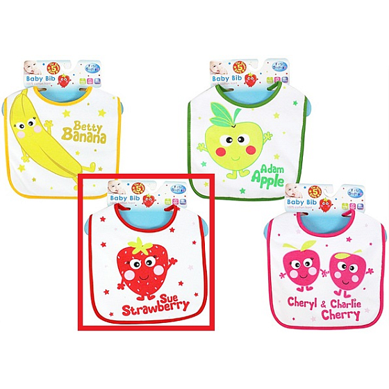 First Steps Bib two-layer cotton Fruit Strawberry + Peva 1 piece