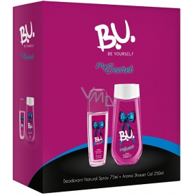 BU My Secret perfumed deodorant glass for women 75 ml + shower gel 250 ml, cosmetic set
