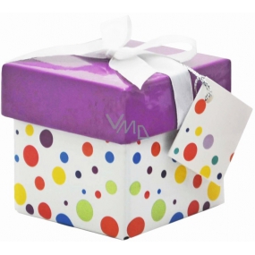 Angel Folding gift box with ribbon Polka dots 7 x 7 x 7 cm