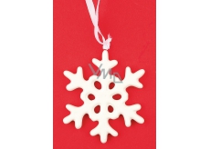 Ceramic snowflake for hanging 9 cm