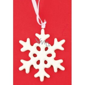 Ceramic snowflake for hanging 9 cm
