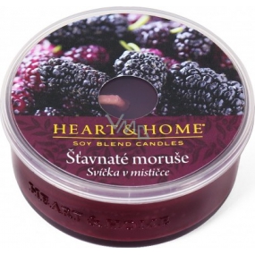 Heart & Home Juicy mulberry Soy Scented Candle in a cup burns up to 12 hours 36 g