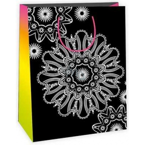 Ditipo Gift paper bag for painting 22 x 10 x 29 cm black, mandala Kreativ 40