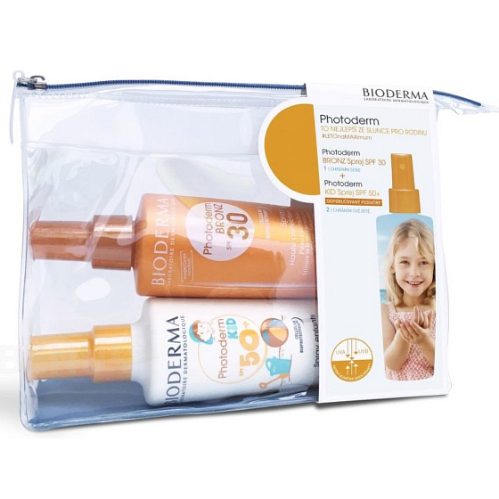 Bioderma Photoderm Bronze SPF30 + suntan spray 200 ml + Kids SPF50 + waterproof sun spray 200 ml