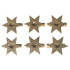 Wooden star on a peg gold 4 cm 6 pieces
