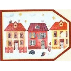 Nekupto Christmas gift cards Three houses 5.5 x 7.5 cm 6 pieces