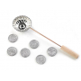 Betlemia Traditional Christmas lead casting 6 pieces lead coins + melting ladle, lead casting set