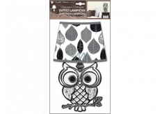 Self-adhesive wall lamp illuminated LED owl 31 cm
