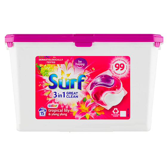 Surf Color Tropical Lily & Ylang Ylang gel capsules for washing coloured laundry 15 doses 318 g