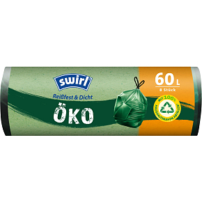 Swirl Eco retractable garbage bags, 68 × 73 cm, 27 µ, 60 l, 8 pcs