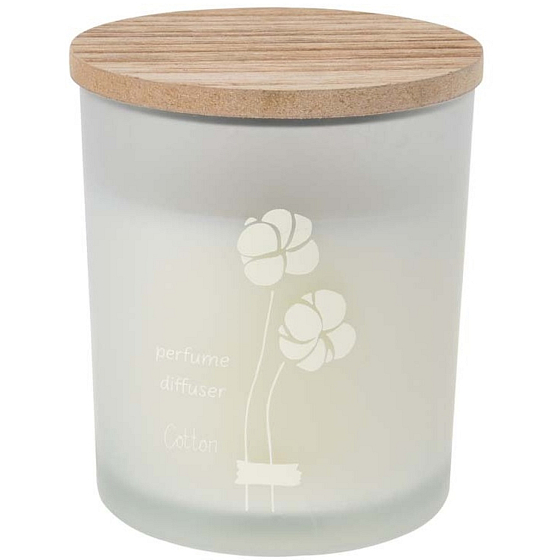 Emocio Cotton - Cotton scented candle in glass with wooden lid 88 x 100 mm 1 piece