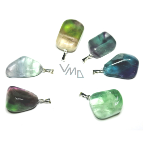 Fluorite Rainbow Tumbler pendant natural stone, 2,2-3 cm, 1 piece, stone of geniuses