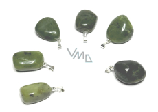 Serpentine (Canadian Jade) Tumbled pendant natural stone, 2,2-3 cm, 1 piece, healers stone