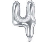 Ditipo Inflatable foil balloon number 4 silver 35 cm 1 piece