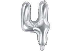 Ditipo Inflatable foil balloon number 4 silver 35 cm 1 piece