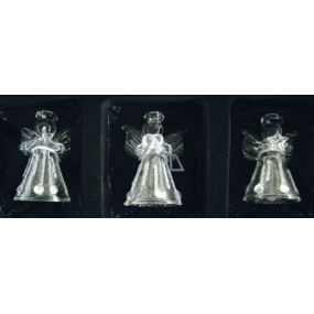 Angels made of glass set of 3 pieces of drops and stones 4.5 cm
