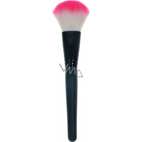 Cosmetic brush with synthetic bristles for powder black with white and pink tip 30350 19 cm