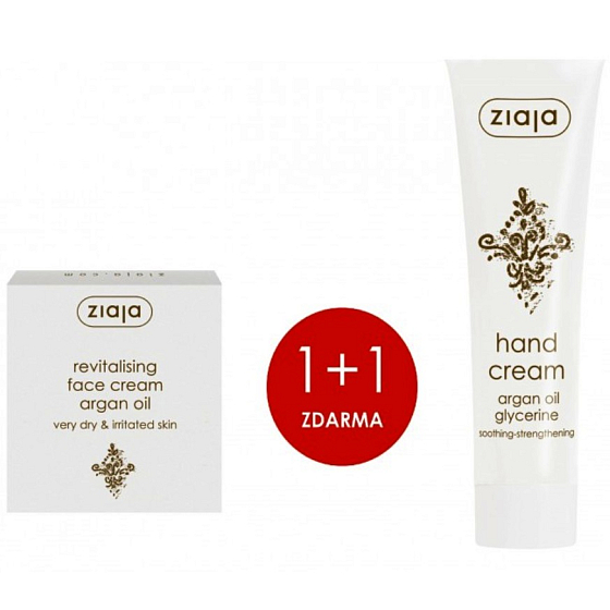 Ziaja Argan oil soothing and softening skin cream 50 ml + Argan oil hand cream 100 ml, duopack