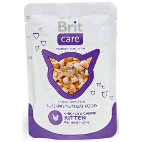 Brit Care Chicken + cheese pieces of meat for kittens pocket 80g