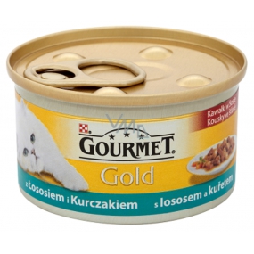 Gourmet Gold Cat Salmon and Chicken Chunks Canned Food for Adult Cats 85 g