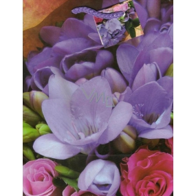 Nekupto Gift paper bag 23 x 18 x 10 cm Purple flowers 1288 40 KAM