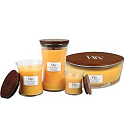 WoodWick Seaside Mimosa - Seaside Mimosa scented candle with a wooden wide wick and lid glass boat 453 g