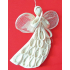 Angel made of abaca, flat with loops for hanging, 20 cm